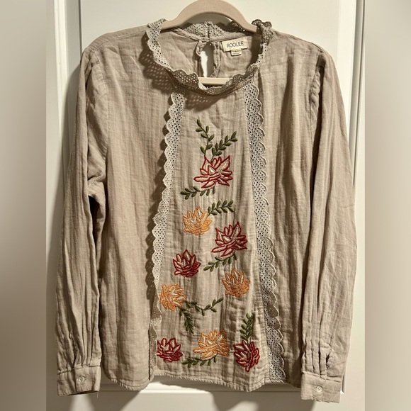 Roolee Tops - Roolee Embroidered Peasant Top